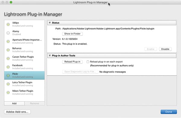 Lightroom Plug-In Manager---For-Export-page