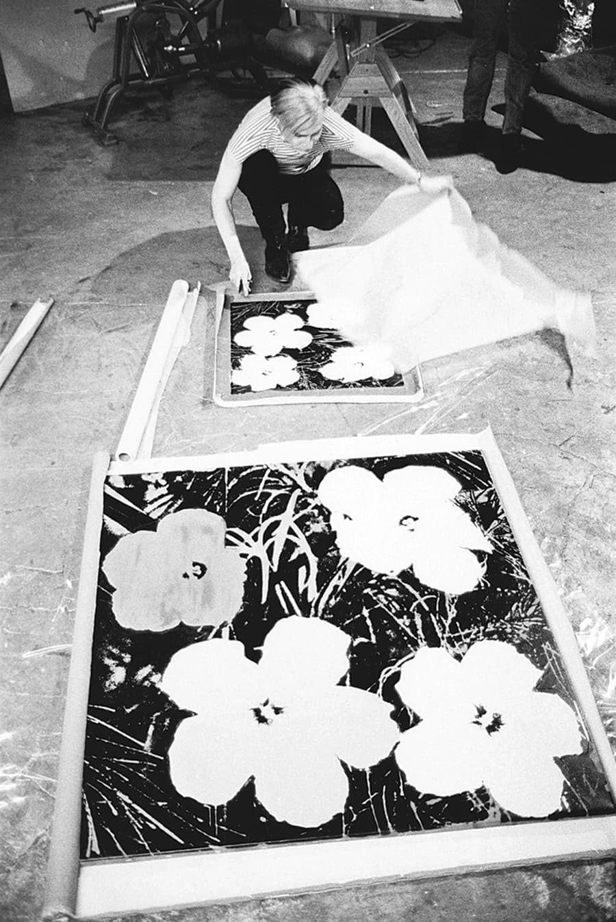 Stephen Shore Warhol silk screening Flowers