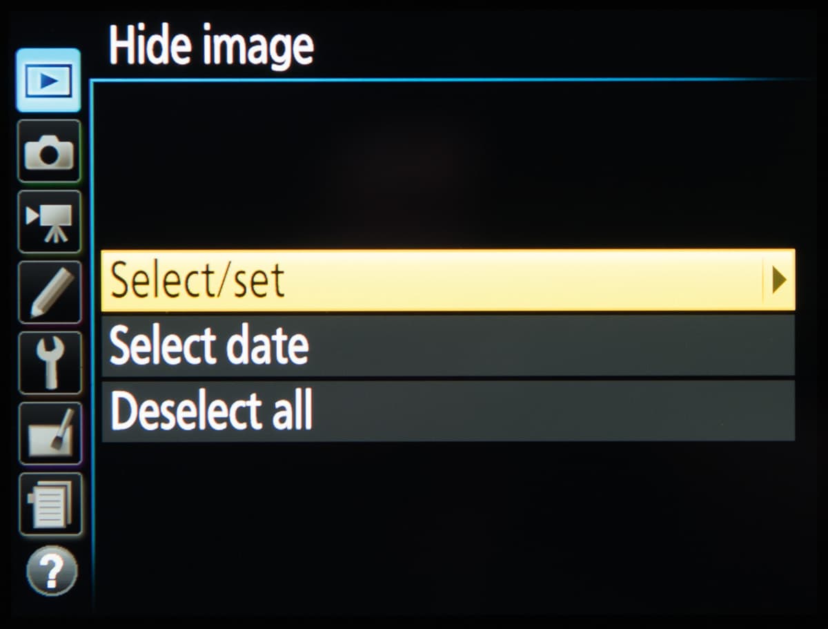 Nikon custom menu secrets - Hide Image