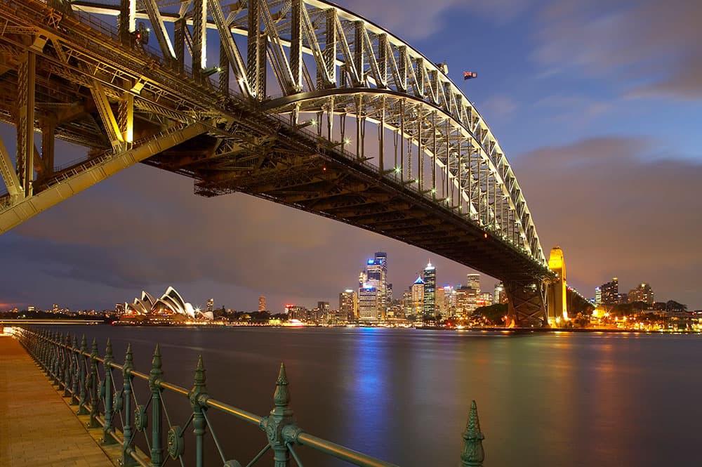 City lights Sydney skyline