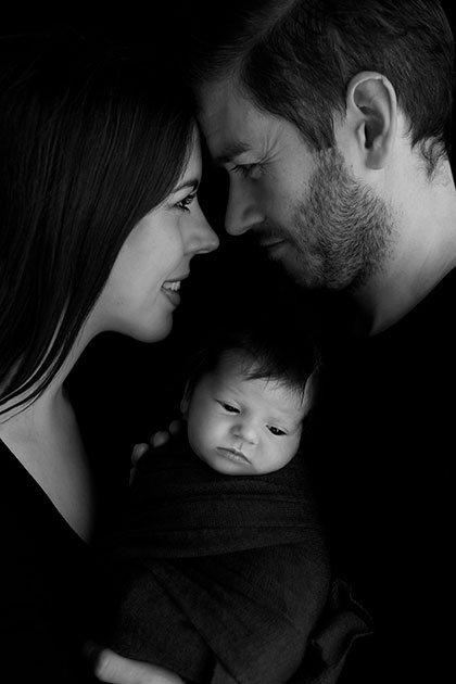 Newborn photography baby with parents