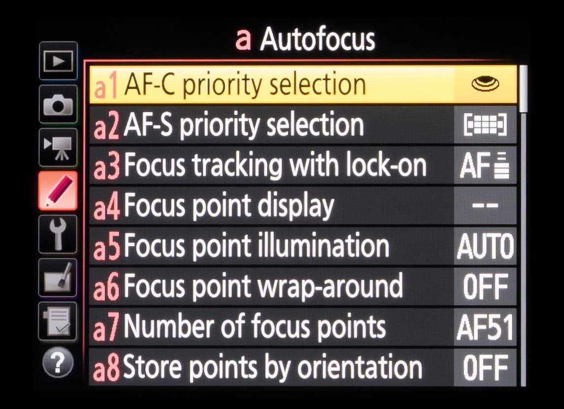 Nikon - a1 - AF-C priority selection