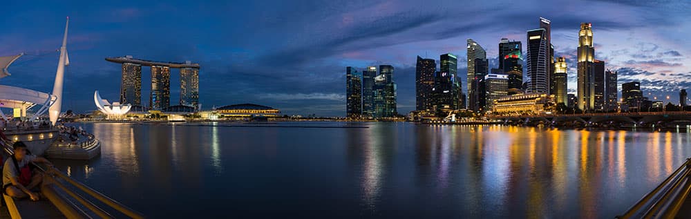 city lights Singapore skyline