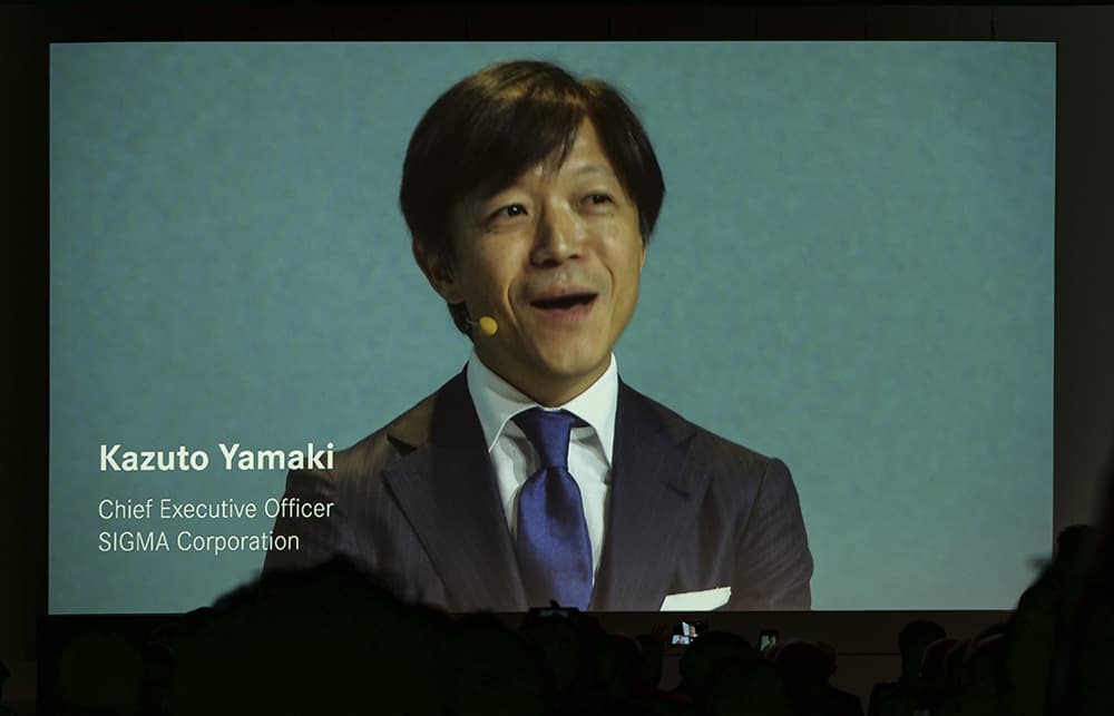 Kazuto Yamaki speaking at the Leica Press conference earlier yesterday