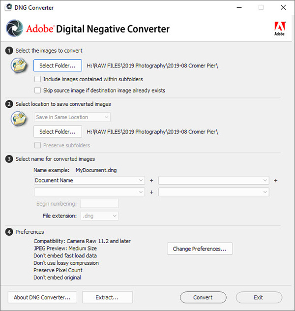 Archiving Adobe DNG Converter